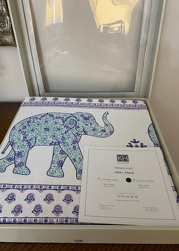 Beden Sıfır Karaca home çift kişilik Fil Desenli pike