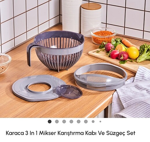 Sıfır Karaca plastik süzgeç karıştırma kabı
