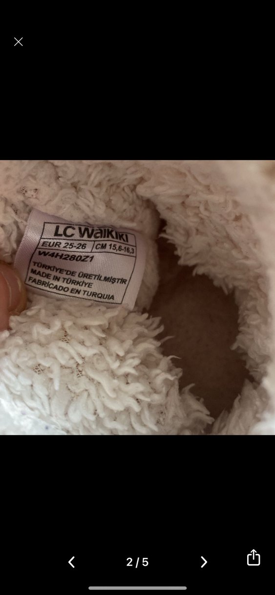 Kızlar için Bej Kürklü Sıcak Panduf - Görsel 2