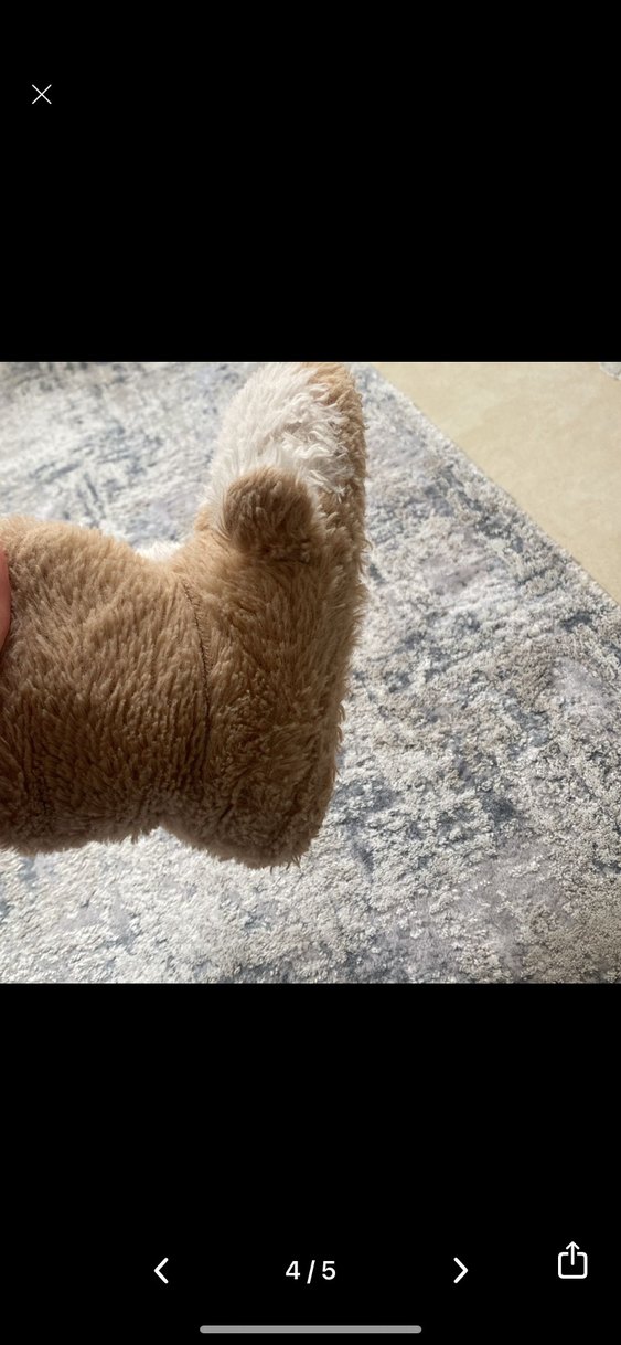 Kızlar için Bej Kürklü Sıcak Panduf - Görsel 4