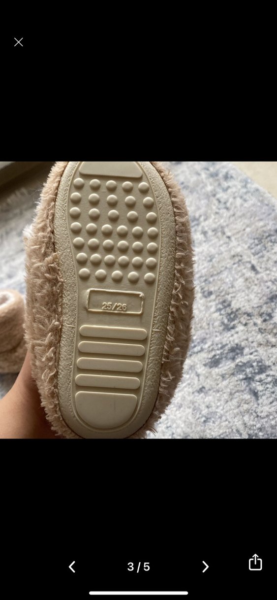 Kızlar için Bej Kürklü Sıcak Panduf - Görsel 3