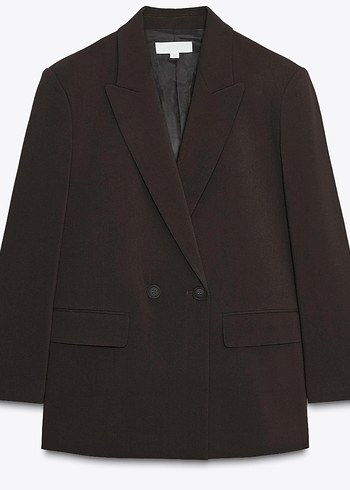 Zara Kahverengi Oversize Blazer Ceket