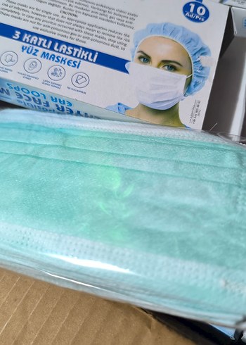 3 Katlı Lastikli Maske 50'li Paket - Görsel 4