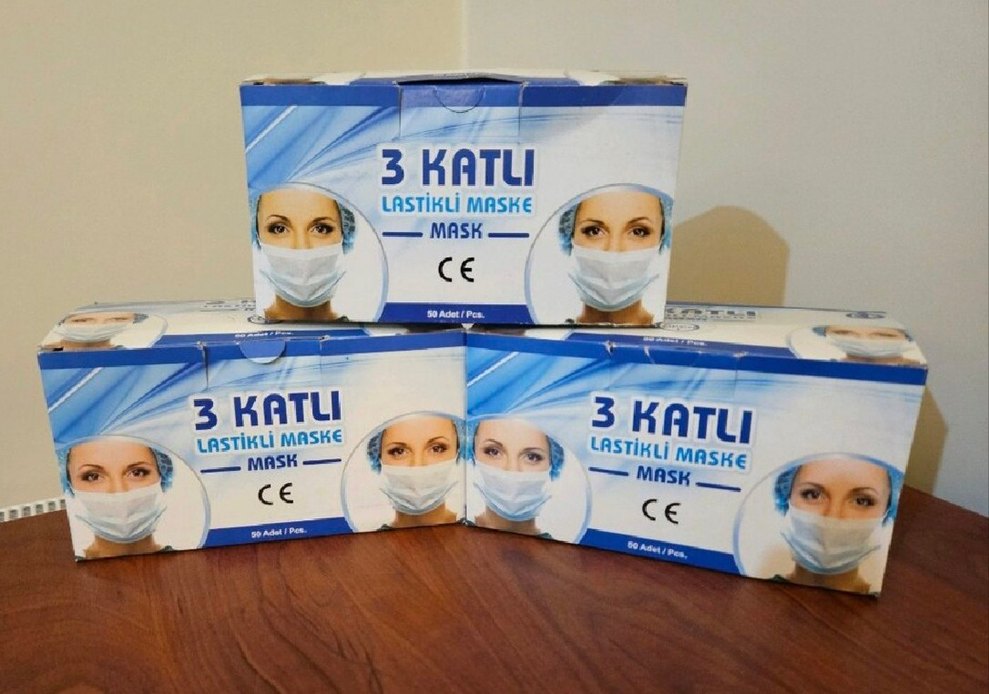 3 Katlı Lastikli Maske 50'li Paket - Görsel 2