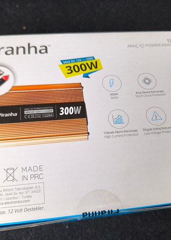 Piranha 300W Renkli Güç Bankası Araç İnvertör - Görsel 2