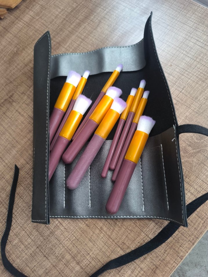 Mona Lisa Bej ve Gri Makyaj Fırça Seti - Görsel 3