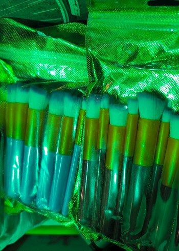 Renkli Makyaj Fırça Seti 10 Adet Fırça - Görsel 4