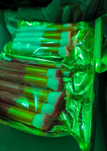 Renkli Makyaj Fırça Seti 10 Adet Fırça - Görsel 2