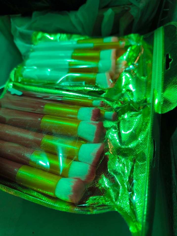 Renkli Makyaj Fırça Seti 10 Adet Fırça - Görsel 2