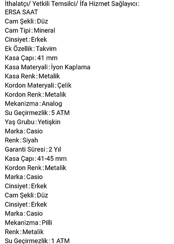 Beden Casio Siyah Kadranlı Erkek İş Saati