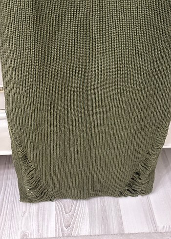 Mudo V Yaka Uzun Kollu Örgü Triko Elbise - Görsel 3