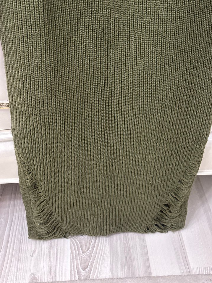 Mudo V Yaka Uzun Kollu Örgü Triko Elbise - Görsel 3