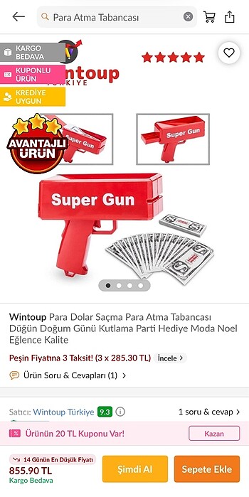 Para atma tabancası