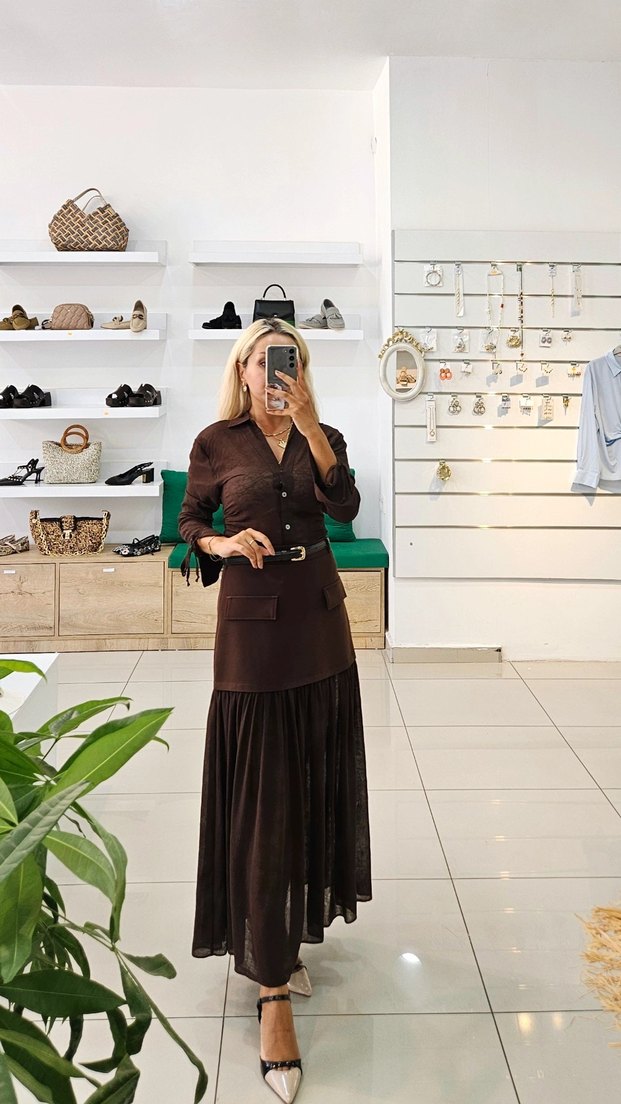 Uzun Kollu Siyah İnce Gömlek - Görsel 3