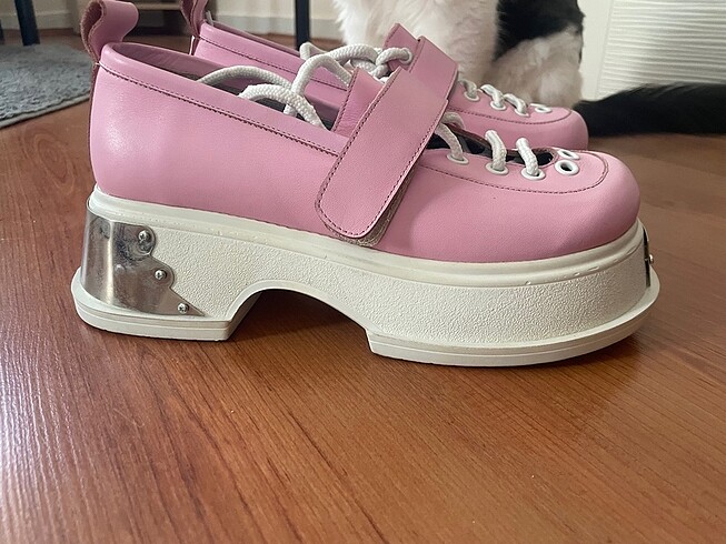 37 Beden pembe Renk Kawai platform dolgu topuk pembe