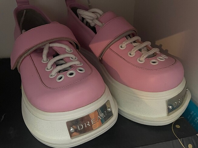 Kawai platform dolgu topuk pembe - Görsel 6