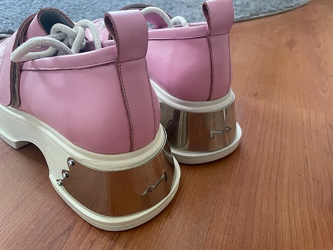 Kawai platform dolgu topuk pembe - Görsel 5