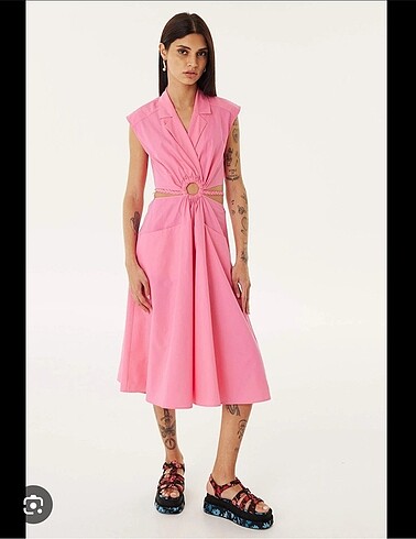 Twist pembe elbise 