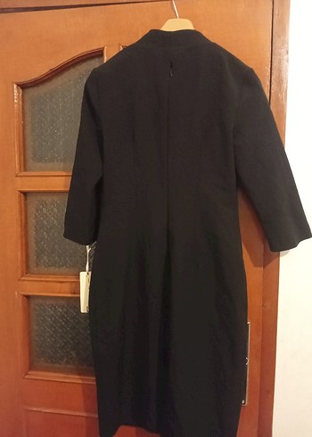 Siyah Taş İşlemeli Uzun Yarım Kollu Elbise - Görsel 3