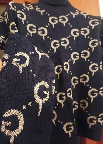 Lacivert Boğazlı Triko Kazak - Görsel 2