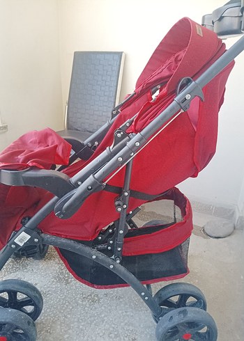 Koyu Kırmızı Çift Yönlü Bebek Arabası - Görsel 6