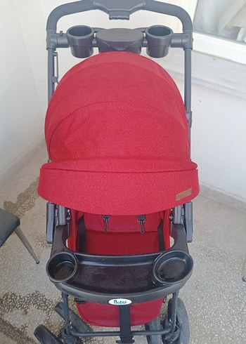 Koyu Kırmızı Çift Yönlü Bebek Arabası - Görsel 2
