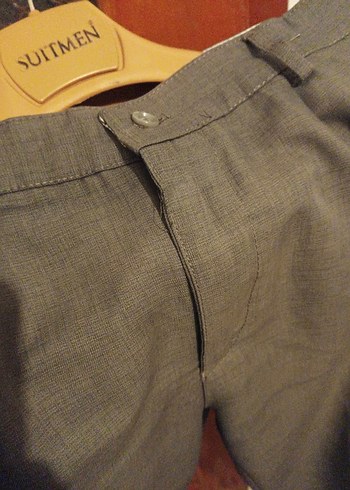 Gri Keten Erkek Pantolon - Görsel 3