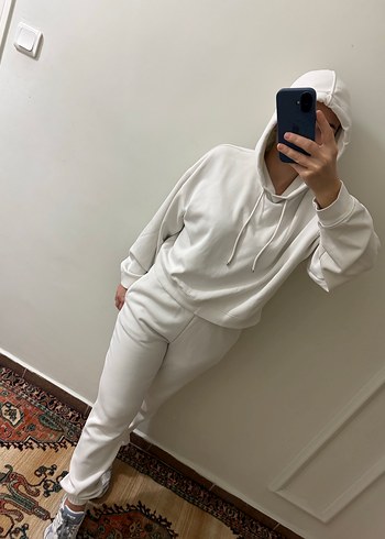 Oysho Kadın Beyaz Rahat Kesim Eşofman Takımı - Görsel 9