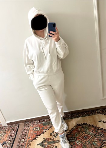 Oysho Kadın Beyaz Rahat Kesim Eşofman Takımı - Görsel 10