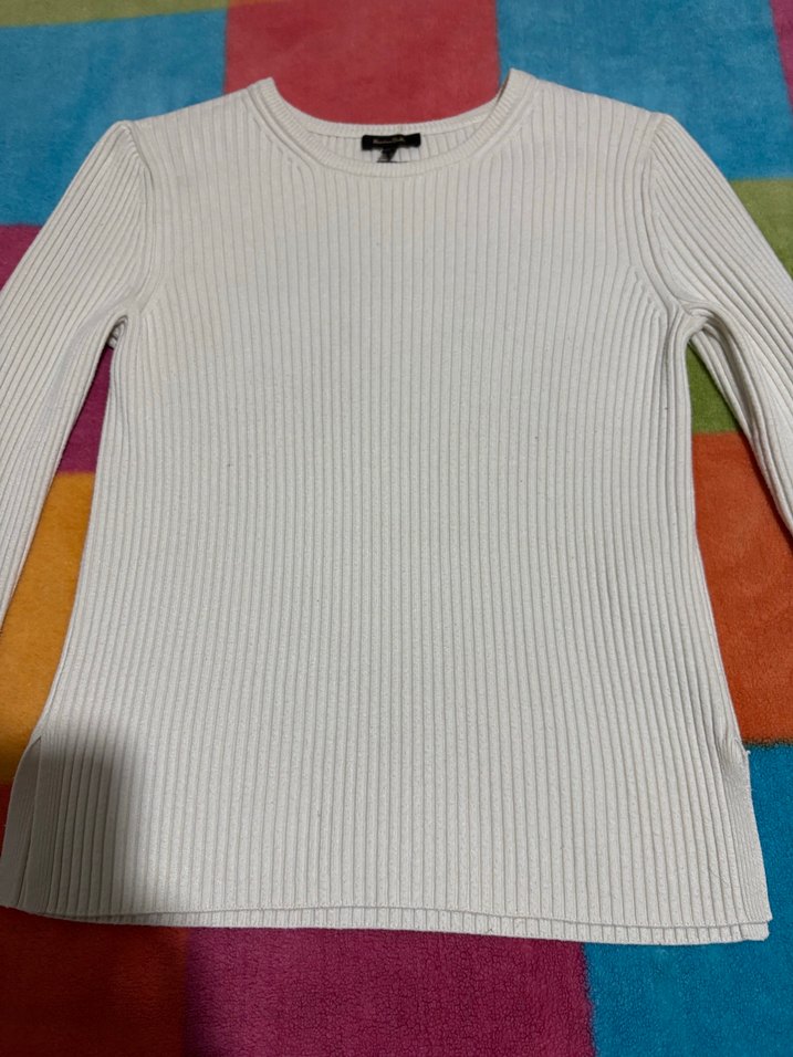 Massimo Dutti Krem Triko Kazak - Görsel 2