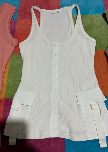 Zara Marka Kadın Renkli Pamuklu Mini Bodyler - Görsel 5