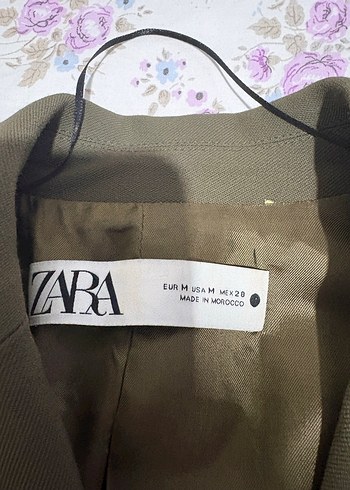 Zara Kemerli Haki Kadın Blazer Ceket - Görsel 4