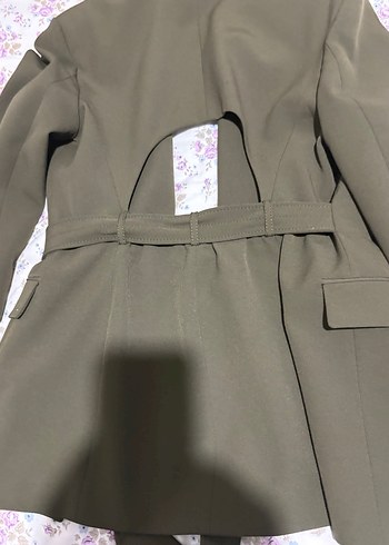 Zara Kemerli Haki Kadın Blazer Ceket - Görsel 5