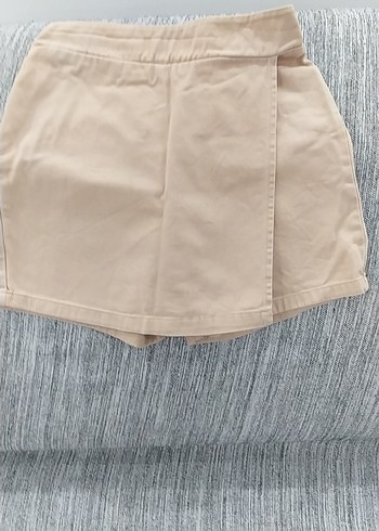 Bej Kadın Mini Pamuklu Şort - Görsel 2