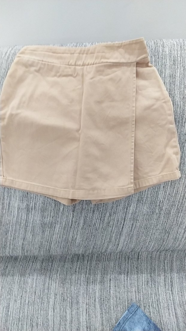 Bej Kadın Mini Pamuklu Şort - Görsel 2