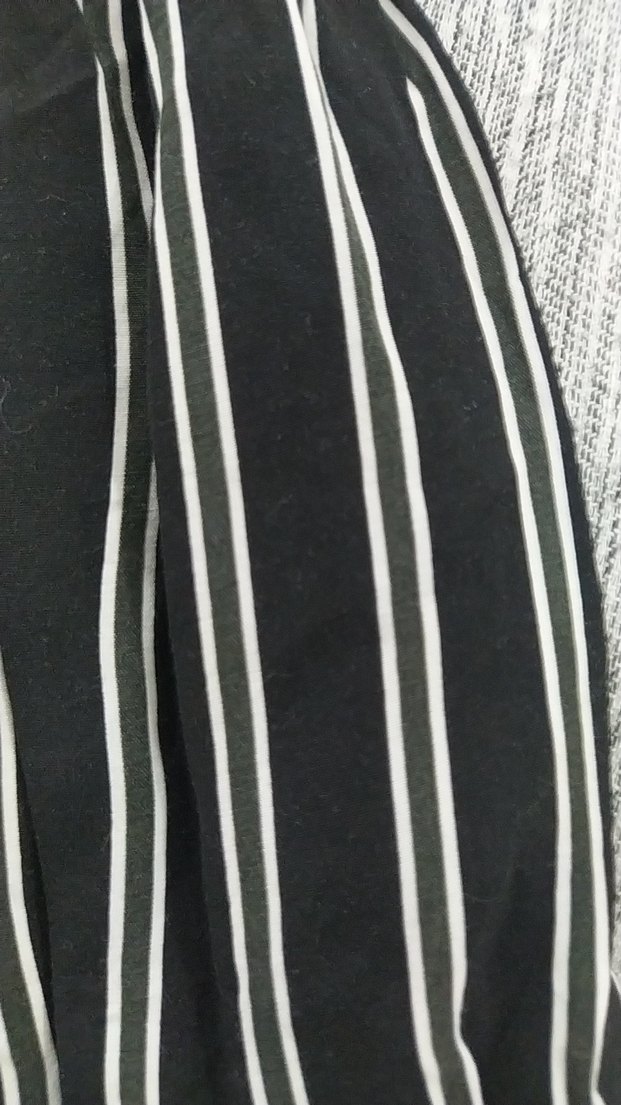 Gri Siyah Çizgili Pilili Mini Etek - Görsel 3