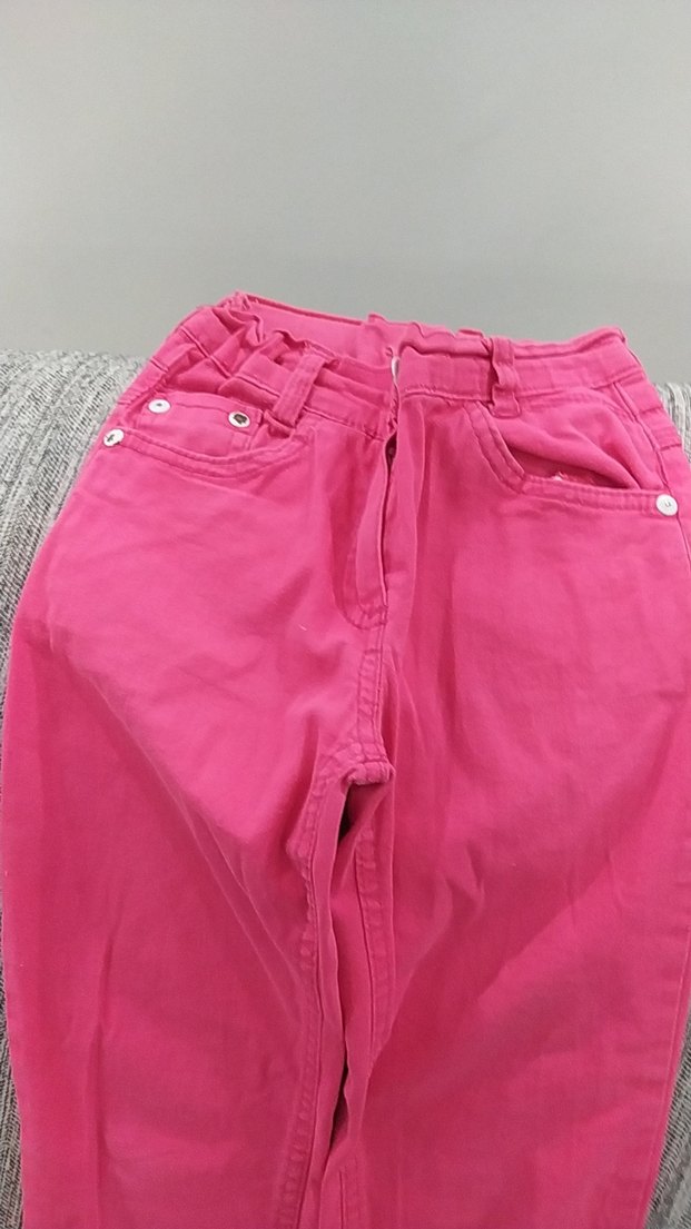 Kız Çocuk Pembe Dar Kesim Pantolon - Görsel 2