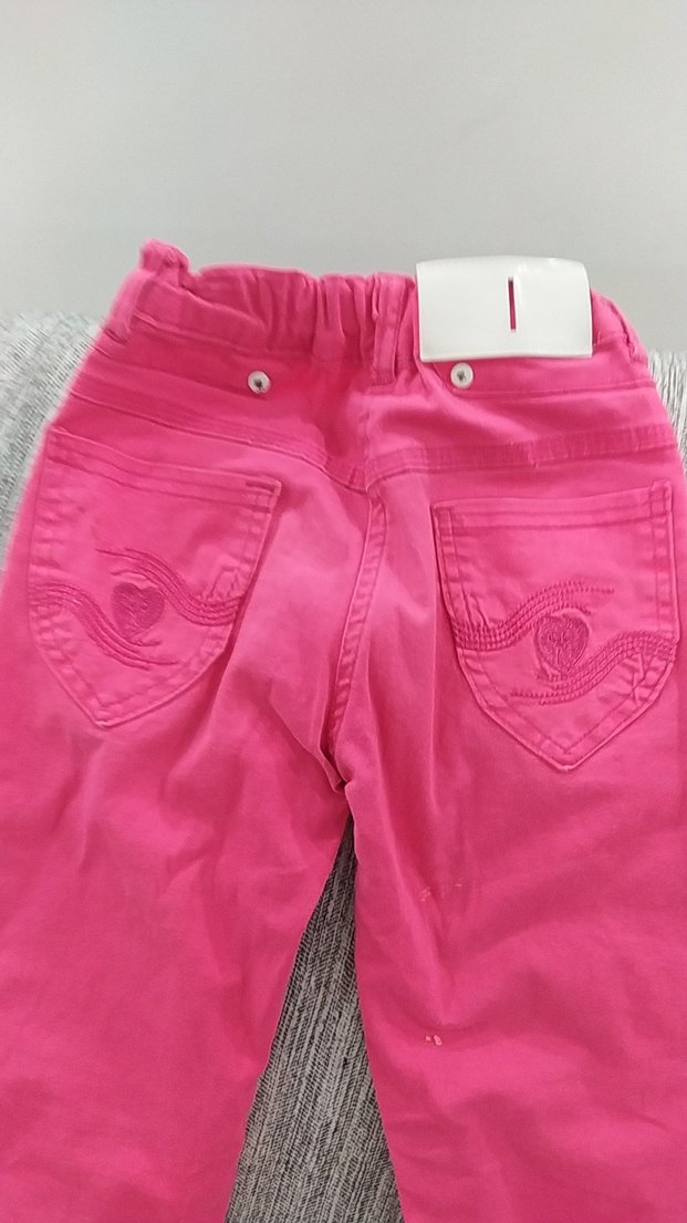 Kız Çocuk Pembe Dar Kesim Pantolon - Görsel 3