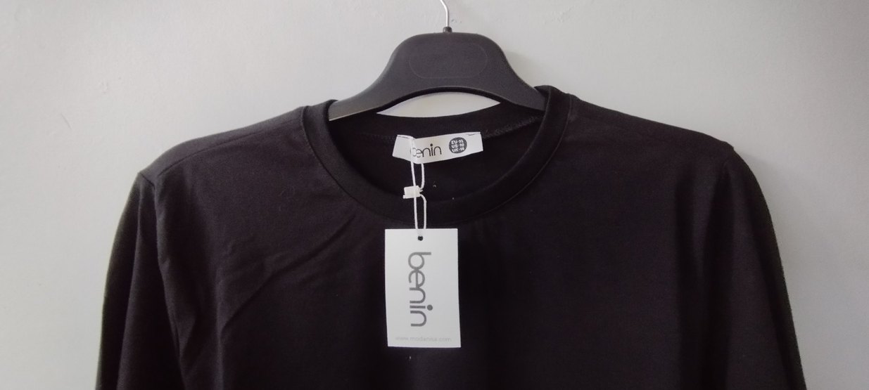 Siyah Uzun Kollu Basic Sweatshirt - Görsel 2