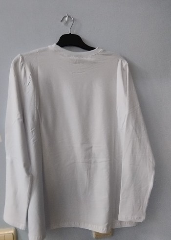 Beyaz Uzun Kollu Basic Ketme Tişört - Görsel 2