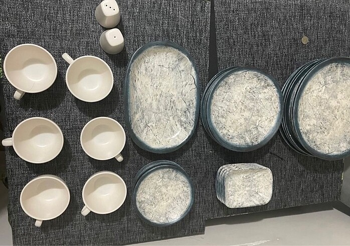 Beden mavi Renk 6 kişilik Kahvaltı takımı 32 parça