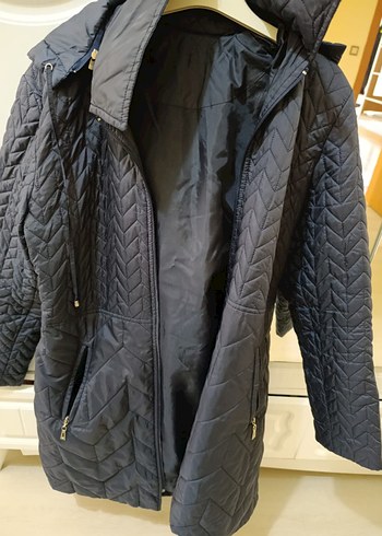 Kapitone Mavi Kadın Kışlık Mont - Görsel 2