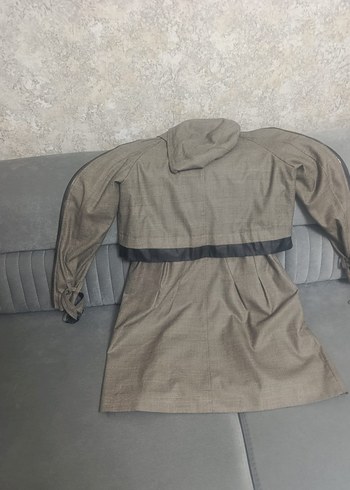 Kadın Bej Kuşaklı Uzun Trençkot - Görsel 3