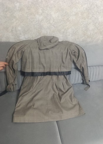 Kadın Bej Kuşaklı Uzun Trençkot - Görsel 4