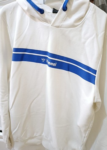 Hummel Beyaz Kapüşonlu Pamuk Sweatshirt - Görsel 2