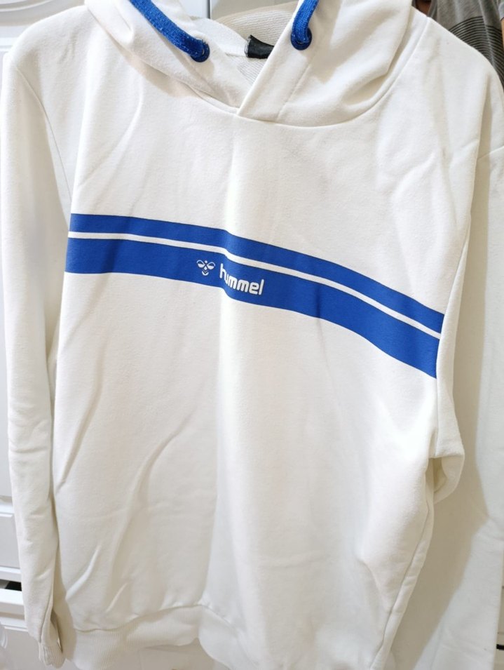 Hummel Beyaz Kapüşonlu Pamuk Sweatshirt - Görsel 2