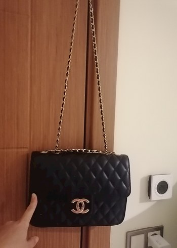 Zincir Detaylı Siyah Deri Kadın Çanta - Görsel 6