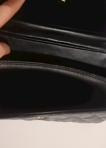 Zincir Detaylı Siyah Deri Kadın Çanta - Görsel 4