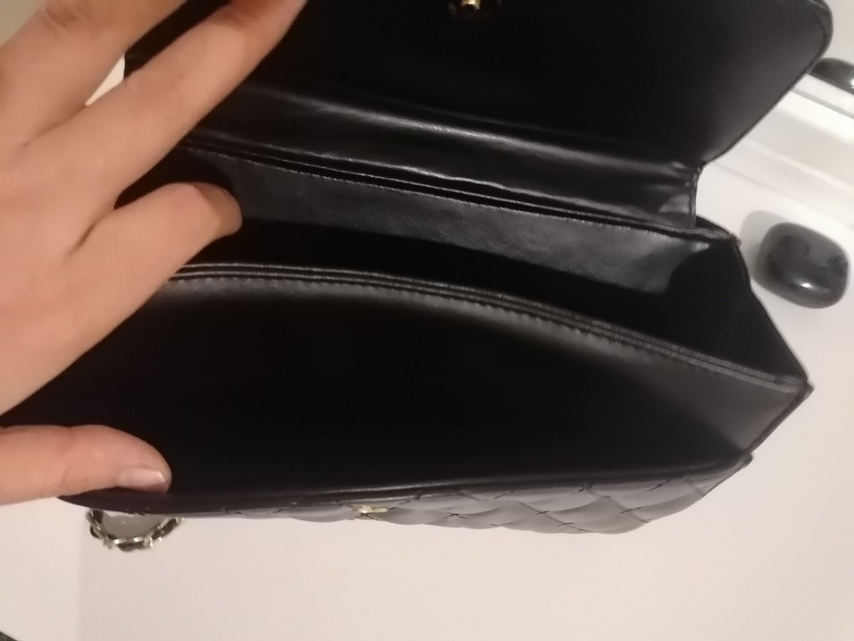 Zincir Detaylı Siyah Deri Kadın Çanta - Görsel 4