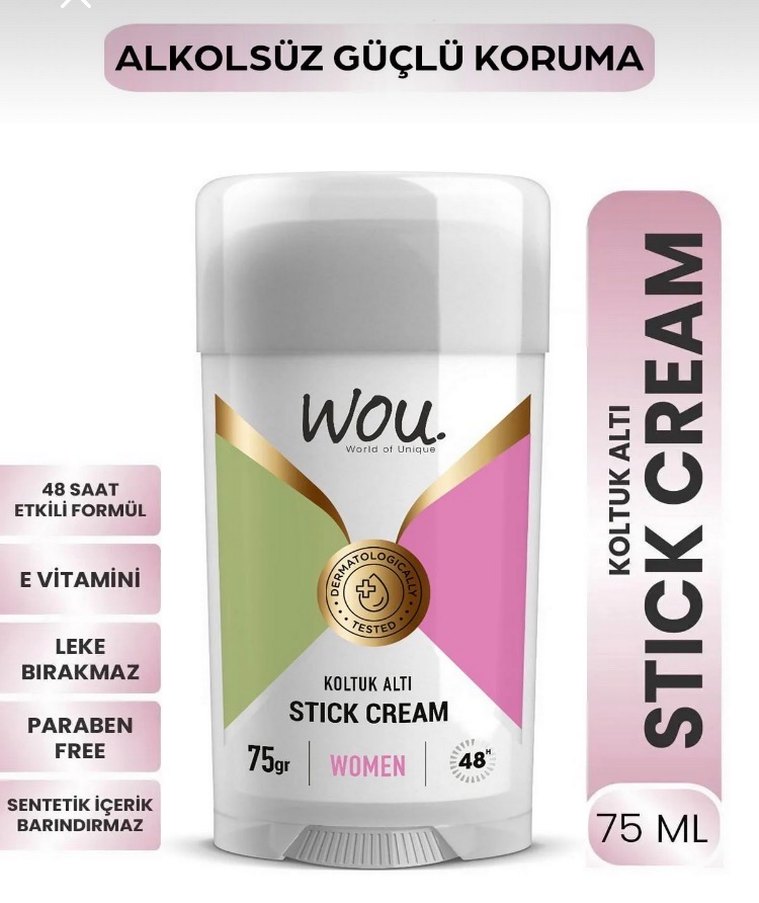 Wou Kadın Alkolsüz Stick Deodorant 75 ml - Görsel 3